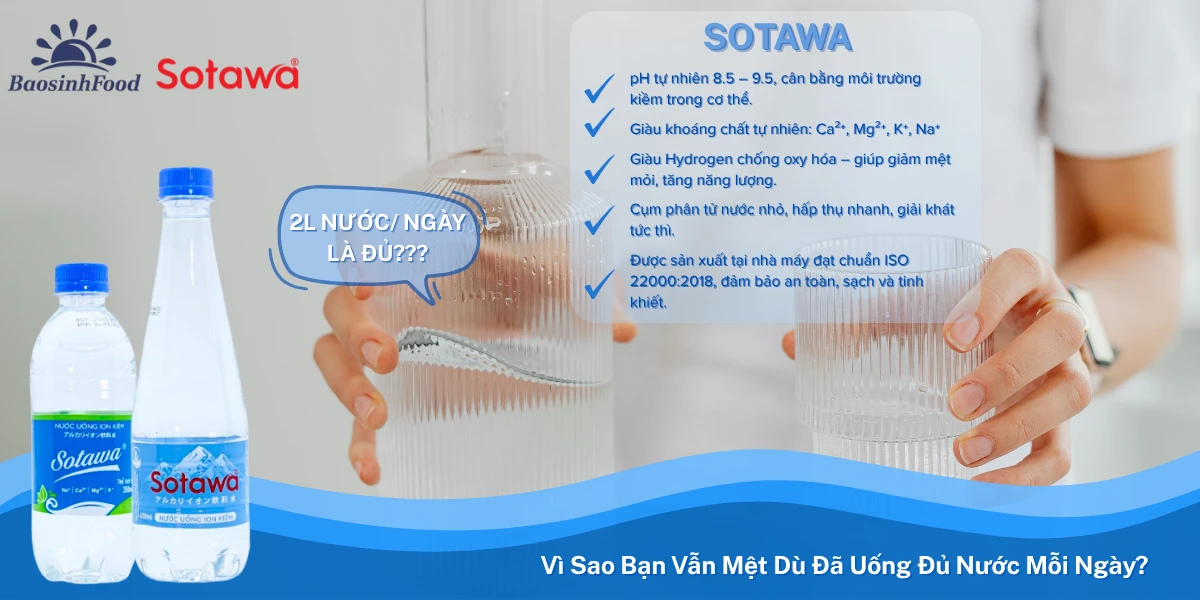 Vì Sao Bạn Vẫn Mệt Dù Đã Uống Đủ Nước Mỗi Ngày?